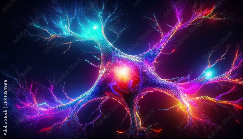 Fototapeta premium Glowing neuron abstract