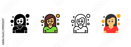 Set of Cautiousness Icon