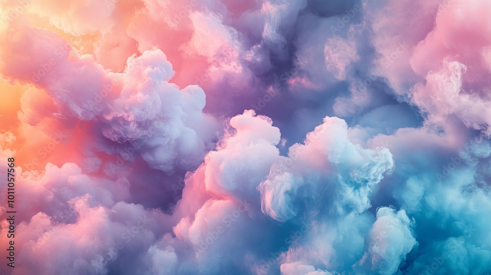 Vibrant and colorful clouds against a clear sky, capturing the beauty of nature's palette during sunset or sunrise, perfect for backgrounds, inspirational designs, and artistic projects Vibrant and colorful clouds against a clear sky, capturing the beauty of nature's palette during sunset or sunrise, perfect for backgrounds, inspirational designs, and artistic projects