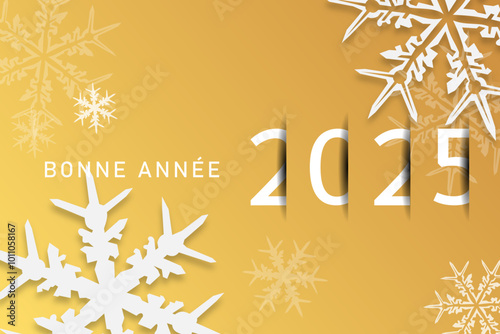 Bonne année - meilleurs vœux 2025 - vecteur pour affiche, bannière, salutation et célébration du nouvel an 2025.