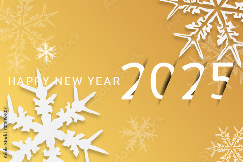 Happy new year - best wishes 2025 with colorful truncated number. Perfect vector for poster, banner, greeting and new year 2025 celebration.