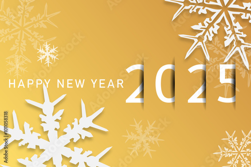 Happy new year - best wishes 2025 with colorful truncated number. Perfect vector for poster, banner, greeting and new year 2025 celebration.