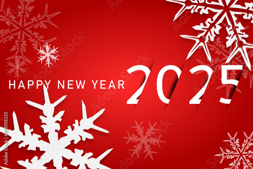 Happy new year - best wishes 2025 with colorful truncated number. Perfect vector for poster, banner, greeting and new year 2025 celebration.