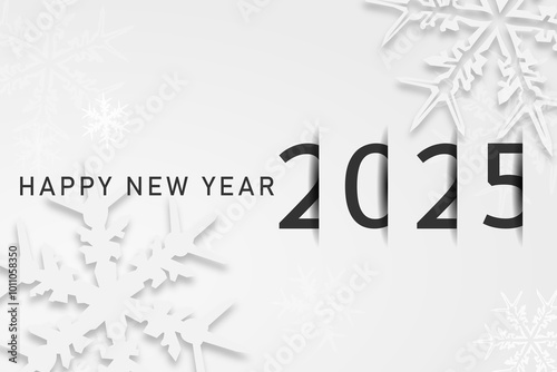 Happy new year - best wishes 2025 with colorful truncated number. Perfect vector for poster, banner, greeting and new year 2025 celebration.