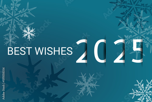 Happy new year - best wishes 2025 with colorful truncated number. Perfect vector for poster, banner, greeting and new year 2025 celebration.