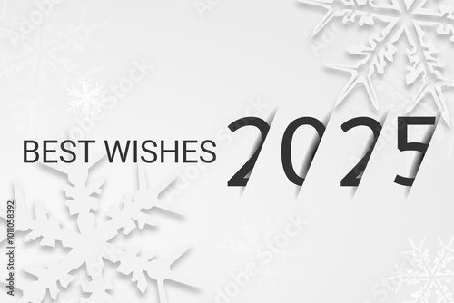 Happy new year - best wishes 2025 with colorful truncated number. Perfect vector for poster, banner, greeting and new year 2025 celebration.