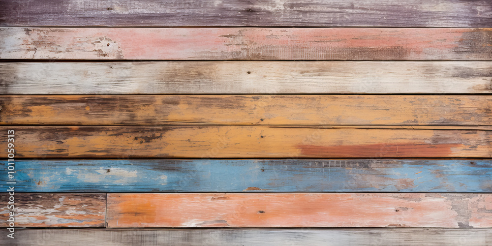 Naklejka premium Colored structure of wooden boards.