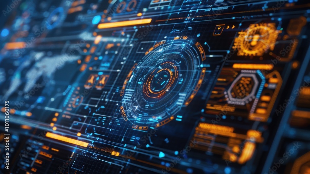 Futuristic Data Visualization and Technology Interface Futuristic Data Visualization and Technology Interface