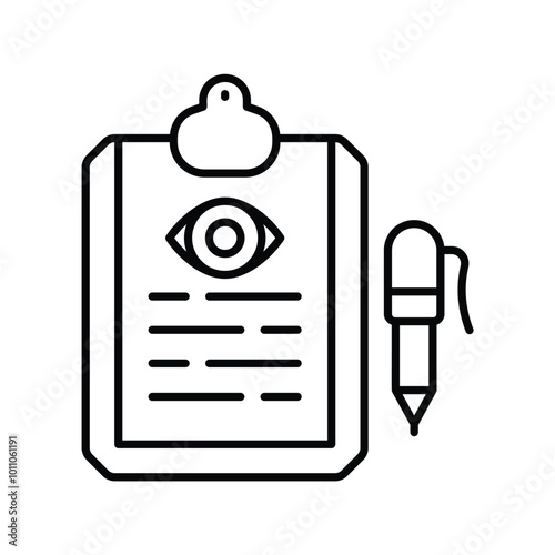eye test line icon with white background vector stock illustration