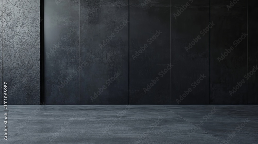 Dark concrete background with text space, ideal for urban-themed designs, marketing materials, and modern art projects, featuring a grunge texture that evokes a strong, edgy aesthetic perfect for bran