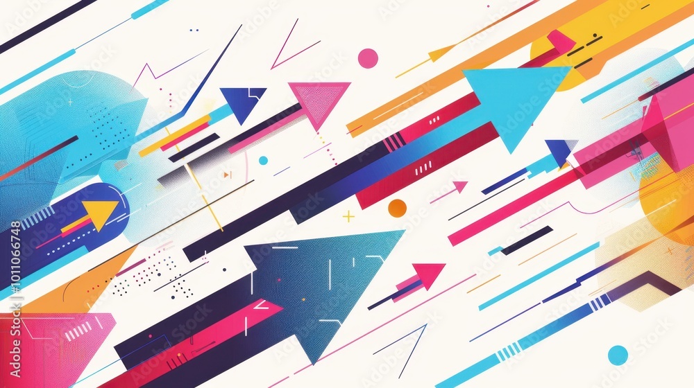 Dynamic Abstract Arrows and Lines in Colorful Design Dynamic Abstract Arrows and Lines in Colorful Design