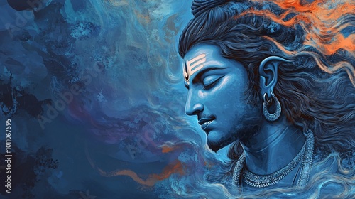 A depiction of Ganga flowing from Lord Shiva's hair