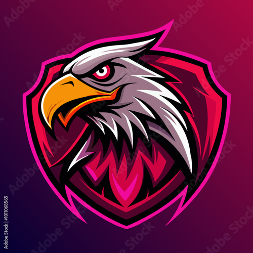 Eagle mascot esport game logo illustration for sport game team