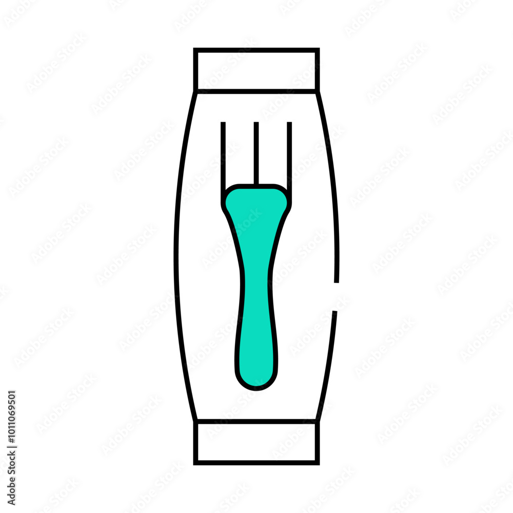 cutlery fork in pack line icon vector. cutlery fork in pack sign. isolated symbol illustration cutlery fork in pack line icon vector. cutlery fork in pack sign. isolated symbol illustration
