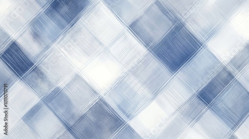 Soft grey and blue pastel plaid texture background vector illustration, seamless checkered pattern for fabric design, wrapping paper, and digital artwork, ideal for textile, wallpaper, and decorative 