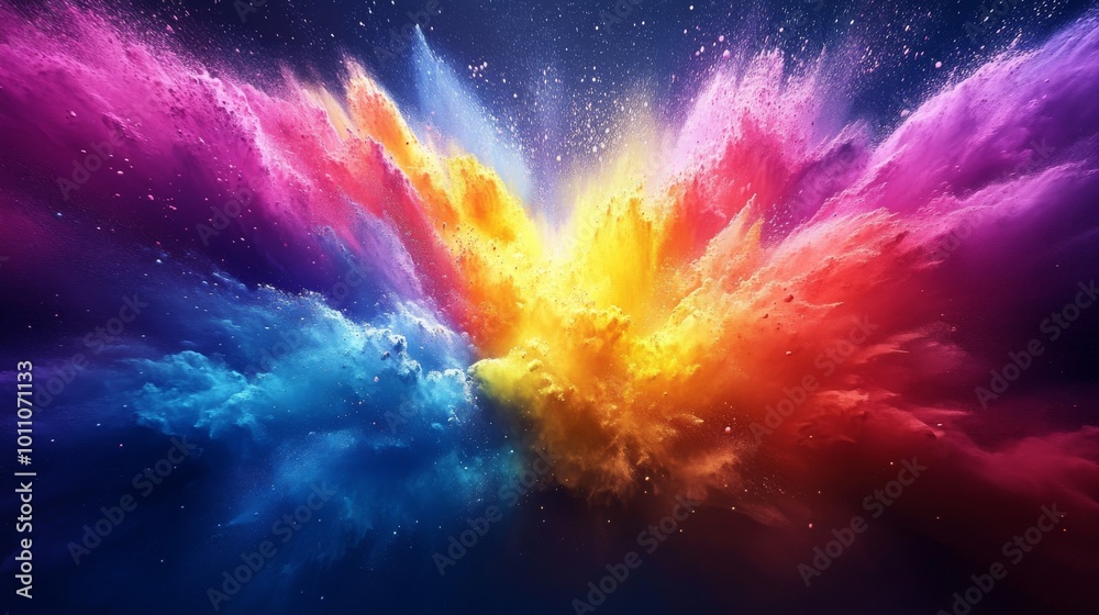 Vibrant Colorful Smoke and Clouds Swirling Dramatically in a Blue Sky Backdrop Vibrant Colorful Smoke and Clouds Swirling Dramatically in a Blue Sky Backdrop