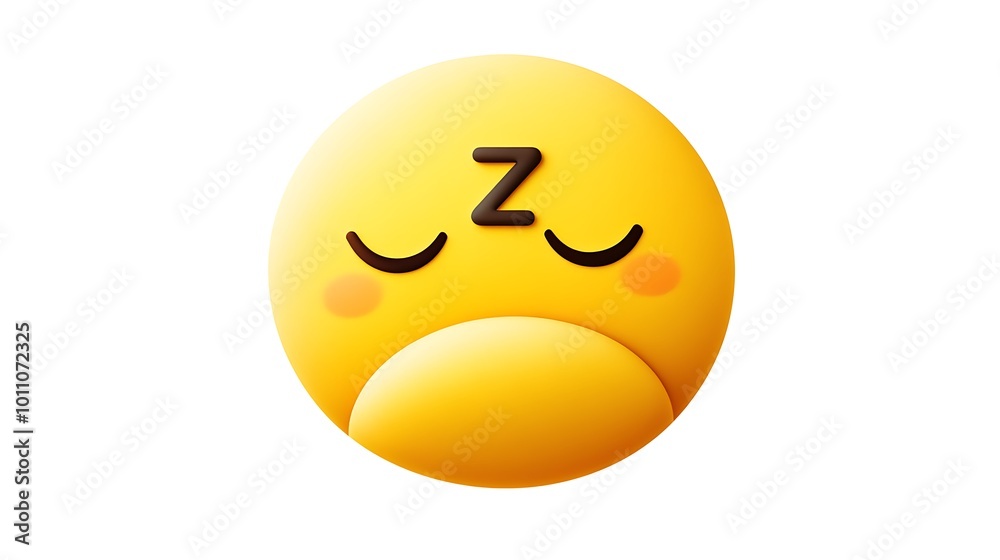 Fototapeta premium 3D Sleeping Yellow Face Emoji