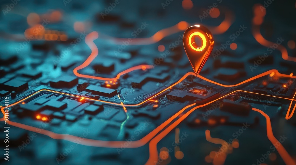 High Fidelity Digital Map with Location Pin