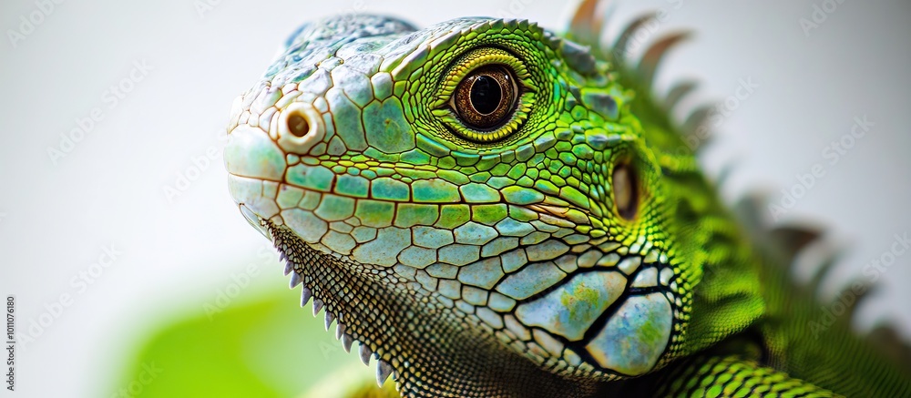 Fototapeta premium Close-up Portrait of a Green Iguana