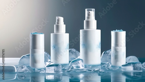 Cosmetic products advertisement with frozen concept for promotion