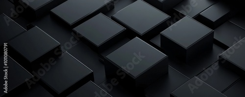 Abstract background with black cubes creating geometric pattern