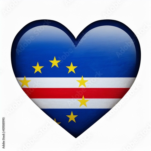 Free Download カーボヴェルデの国旗のハート(Heart of Cabo Verde flag on white.)
 - GFXLoad