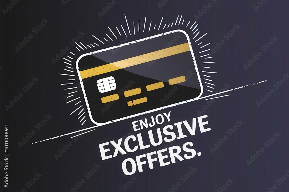 Stylized Dark Background Credit Card Exclusive Offers Text Marketing Promotions, Discounts, Ecommerce Campaigns