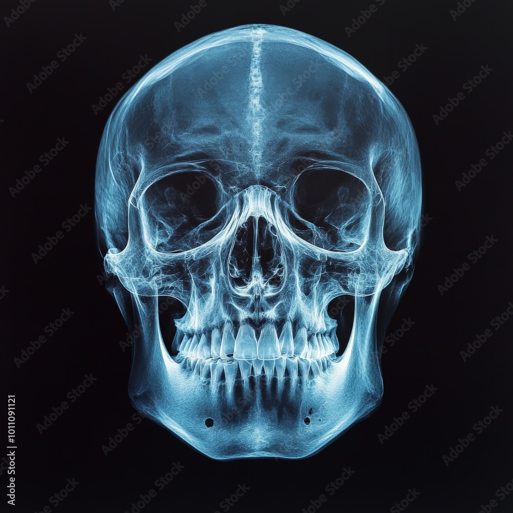 Detailed Skull X-ray Scan for Medical and Educational Purposes Detailed Skull X-ray Scan for Medical and Educational Purposes