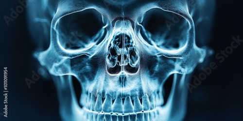 Detailed Skull X-ray Scan for Medical and Educational Purposes