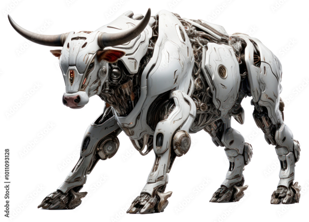 Obraz premium PNG Cyborg ox livestock animal mammal.