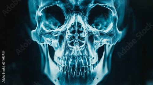 Detailed Skull X-ray Scan for Medical and Educational Purposes