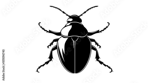 Close-up of beetle antennae showing segmented structure, vector illustration art