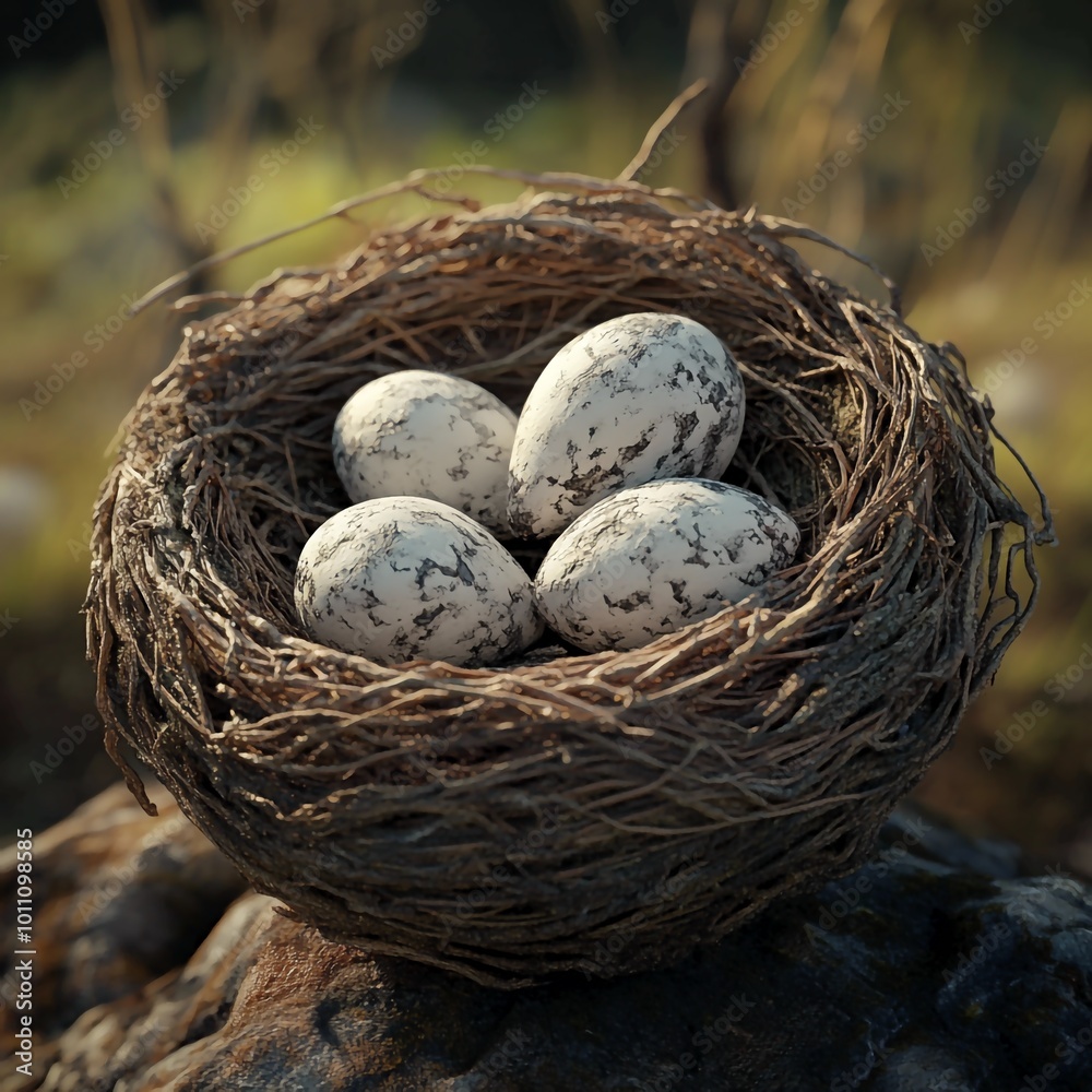 3D Bird Nest Icon: Home and Nature Illustration Logo 3D Bird Nest Icon: Home and Nature Illustration Logo