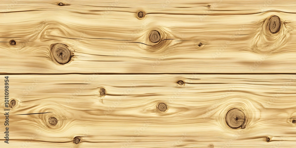 Naklejka premium Natural Light Wood Grain Texture with Knots.
