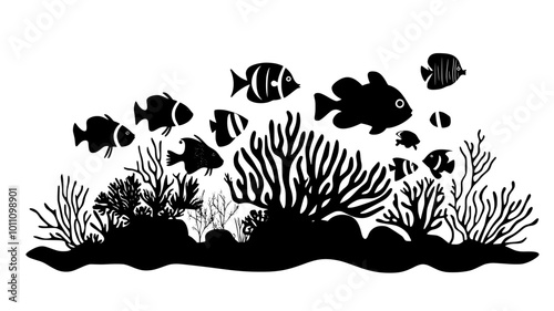 A sea anemone on a sandy seafloor, with its tentacles waving in the ocean currents, vector illustration art