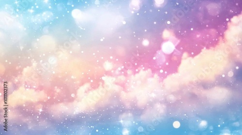 Shiny marble sky with pastel colorful sparkles and fairy fantasy elements, enchanting dreamy sky vector background illustration perfect for fantasy-themed designs, creative projects, and whimsical aes