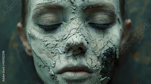 Cracked Skin Portrait: A Surreal and Eerie Close-Up