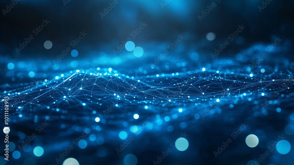 Abstract blue background featuring glowing lines representing data technology, creating a dynamic and modern visual Abstract blue background featuring glowing lines representing data technology, creating a dynamic and modern visual