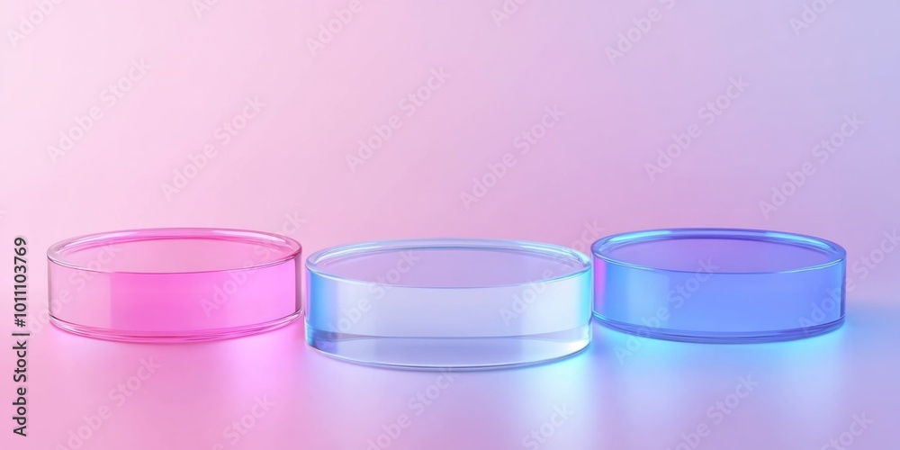 Glass Containers on Pink Surface Glass Containers on Pink Surface