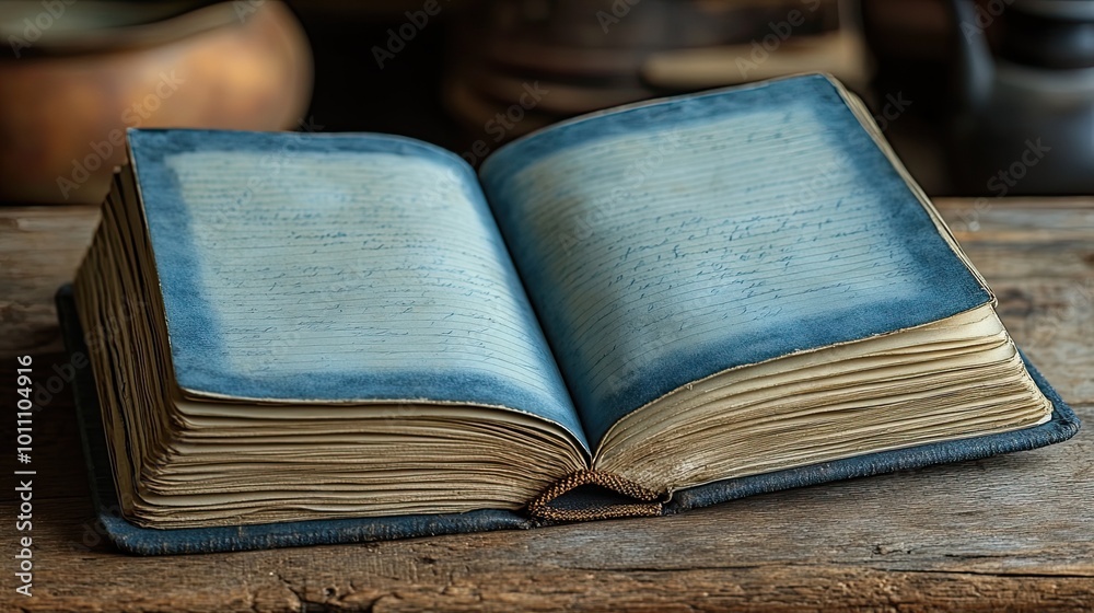 Obraz premium a beautifully arranged concept of journaling featuring neatly opened notebook with blank pages ready for writing serene ,inviting atmosphere for personal reflection ,creativity