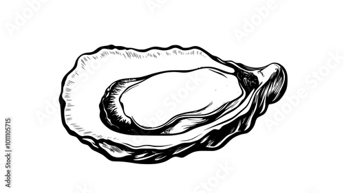 Cross-section of an oyster showing internal anatomy and adductor muscle, vector illustration art