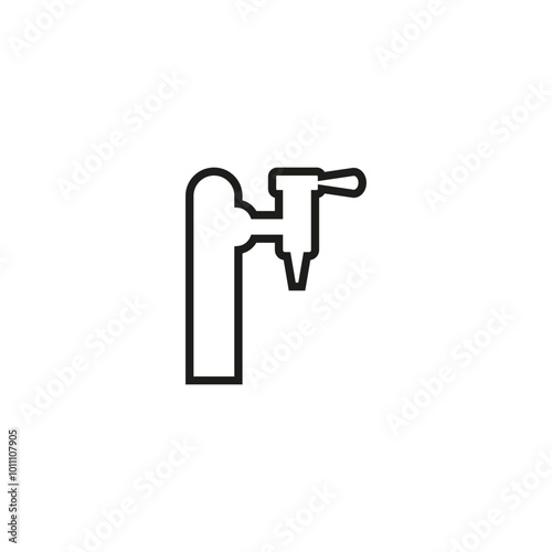 Beer pump icon with tap and handle. Vector illustration on white background.