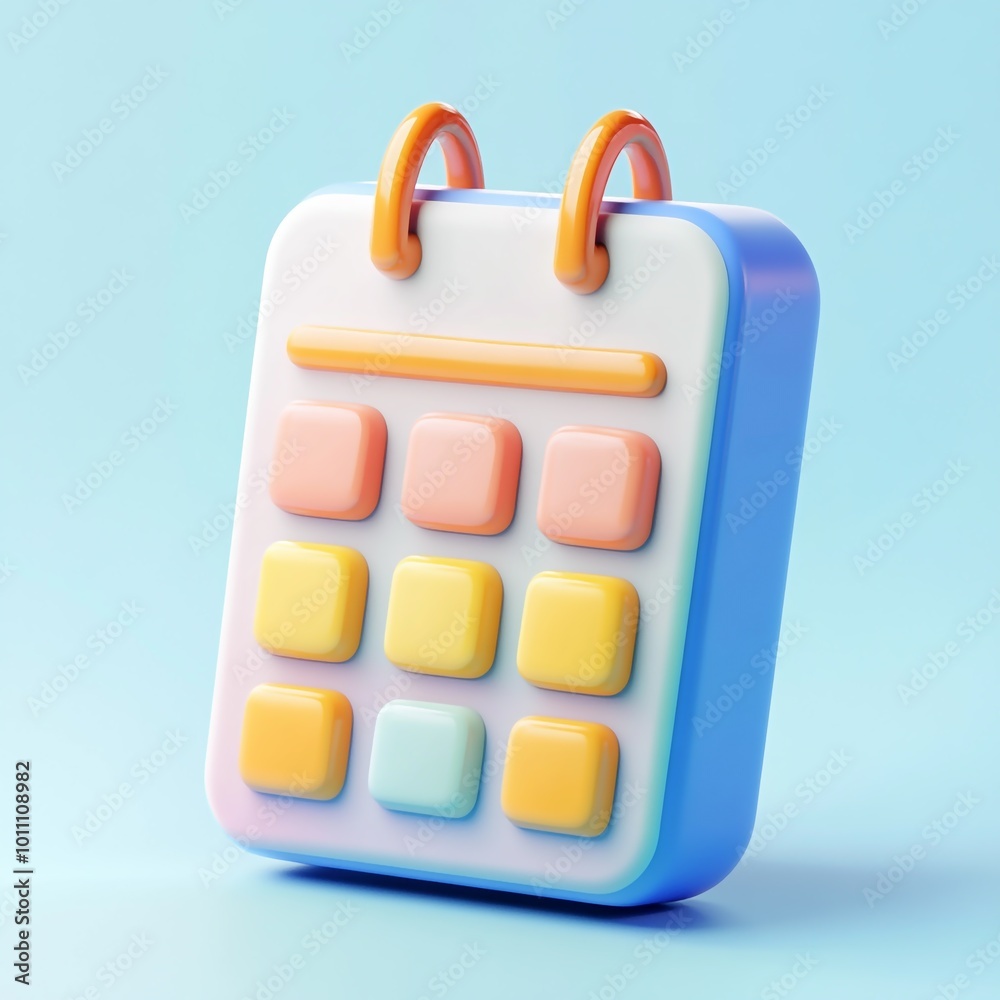 3D Calendar Icon: Content Planning and Publication Illustration Logo 3D Calendar Icon: Content Planning and Publication Illustration Logo