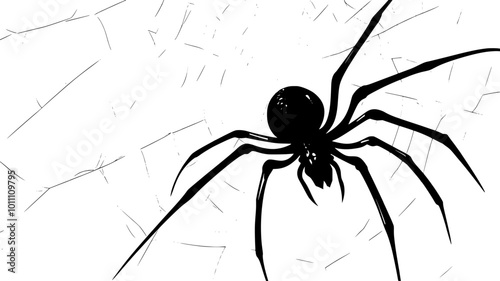 Close-up of spider spinnerets producing silk thread, vector illustration art