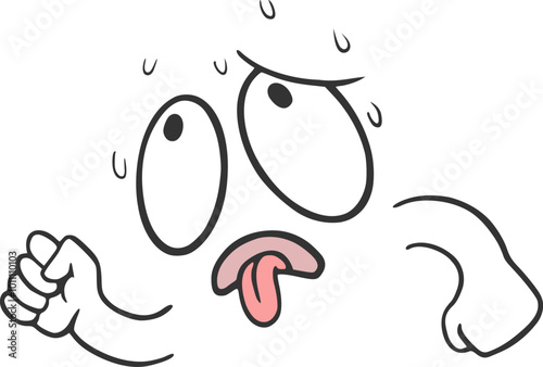 Design of cartoon exhausted runner face