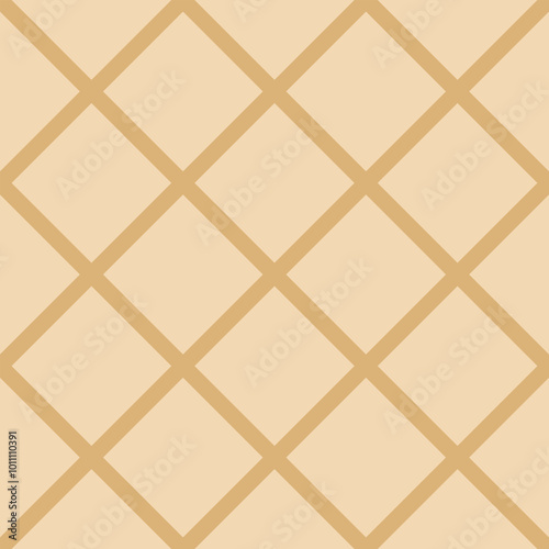 Checkered rhombic background and pattern. Linear seamless repeating vector design. Waffle texture and surface.