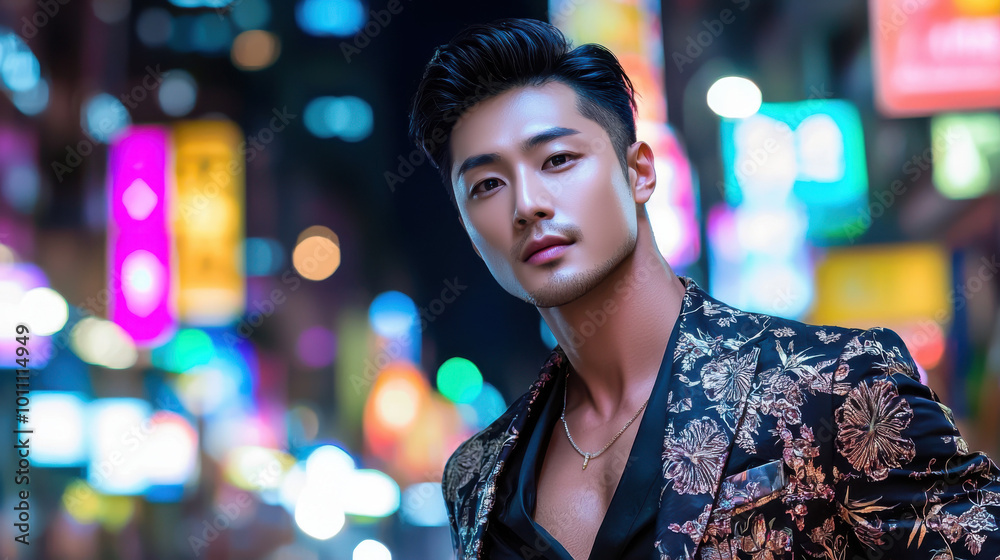 Handsome Man in Floral Suit Handsome Man in Floral Suit