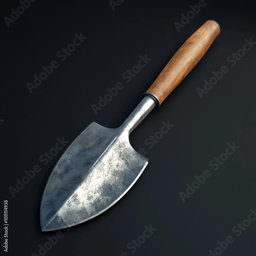 3D Trowel Icon: Gardening and Soil Cultivation Illustration Logo