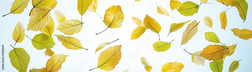 Obraz premium Whirling wind carrying leaves through the air on a brisk autumn day, [swirl , whirling , wind], [dynamic seasonal change], ,