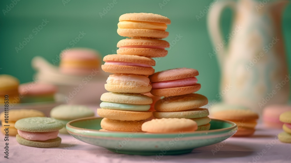Stack of Colorful Cookies Stack of Colorful Cookies